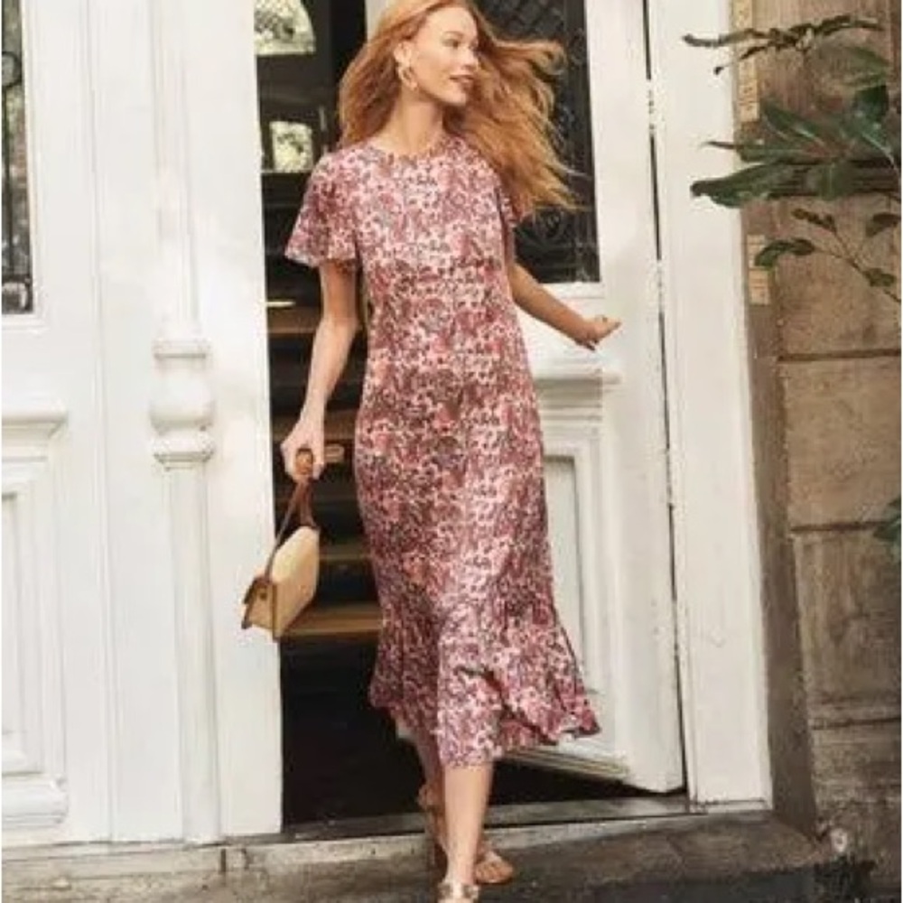 NWOT Dolan Orchid Fantastical Tiered Flutter Tea dress. From Anthropologie